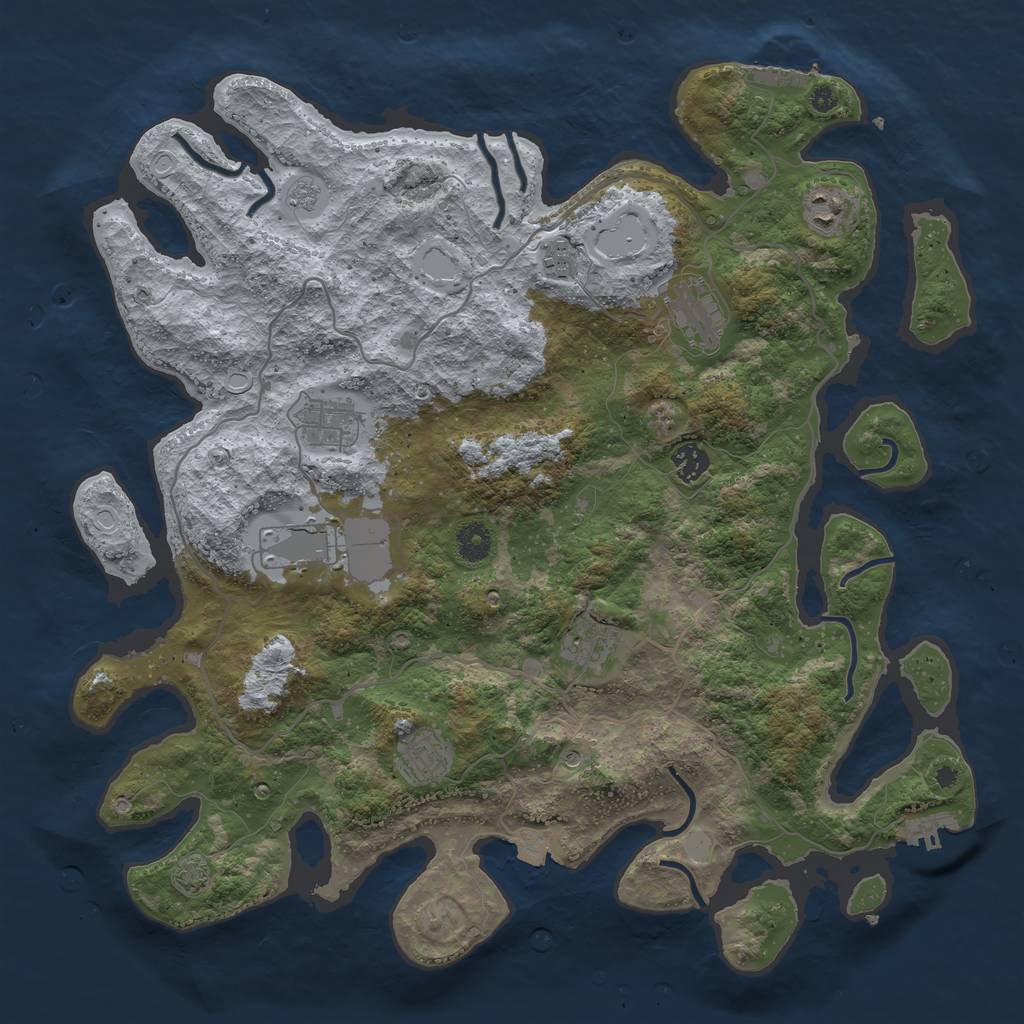 Rust Map: Procedural Map, Size: 4136, Seed: 1588, 16 Monuments