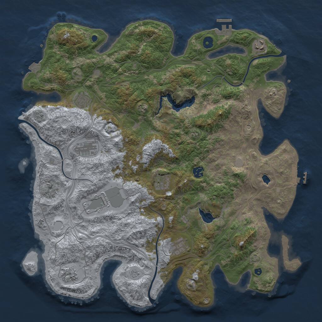 Rust Map: Procedural Map, Size: 4300, Seed: 48593570, 15 Monuments