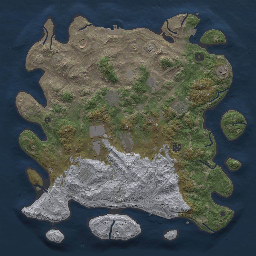 Rust Map: Procedural Map, Size: 4250, Seed: 63569671, 18 Monuments