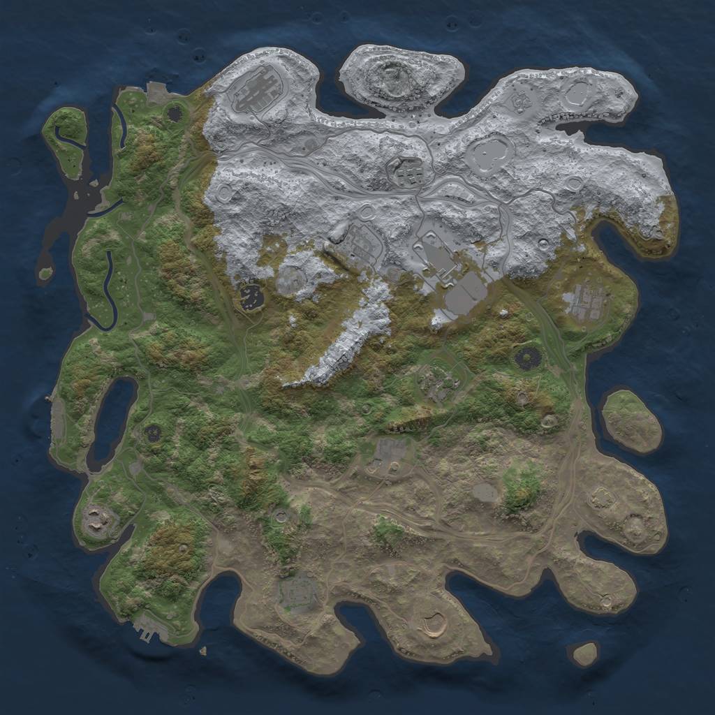 Rust Map: Procedural Map, Size: 4300, Seed: 60324188, 19 Monuments