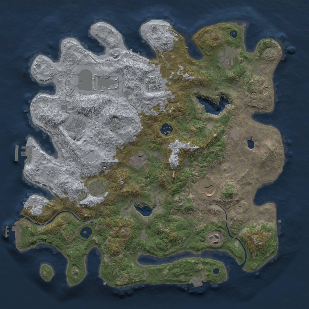 Rust Map: Procedural Map, Size: 4000, Seed: 688859226, 16 Monuments