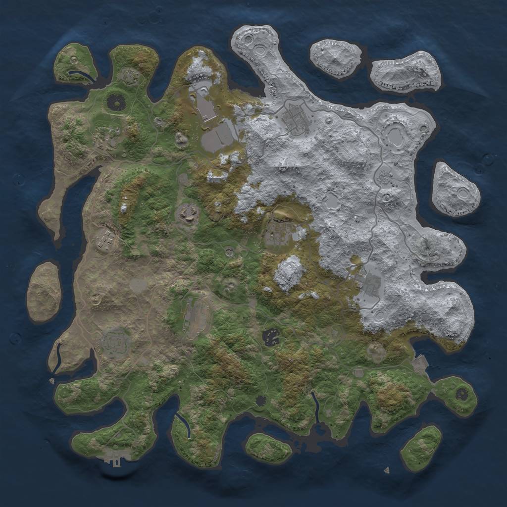 Rust Map: Procedural Map, Size: 4157, Seed: 1156, 17 Monuments