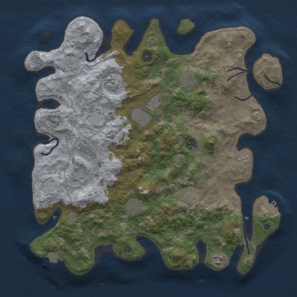Rust Map: Procedural Map, Size: 4000, Seed: 14850731, 16 Monuments