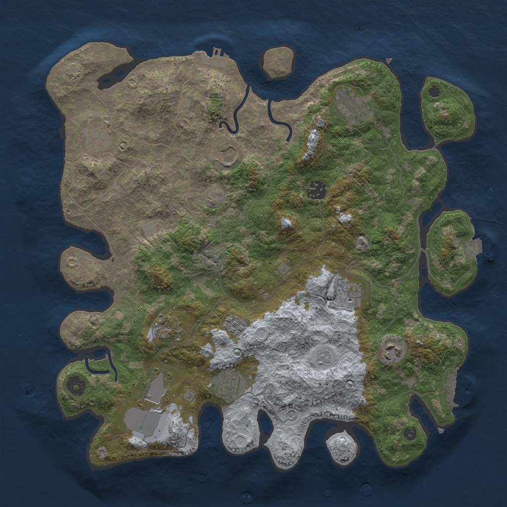Rust Map: Procedural Map, Size: 3900, Seed: 18009102, 18 Monuments