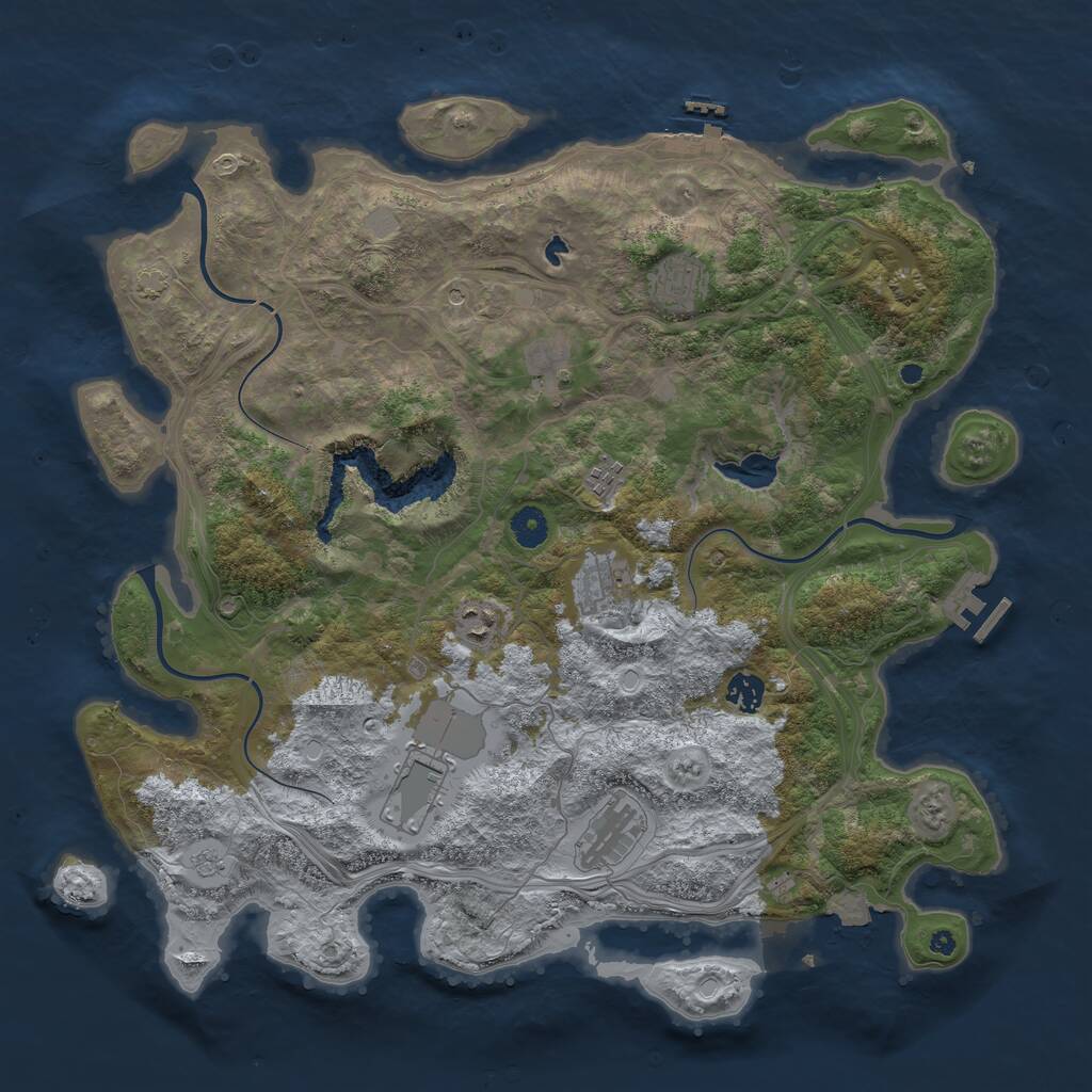 Rust Map: Procedural Map, Size: 4250, Seed: 44214833, 14 Monuments