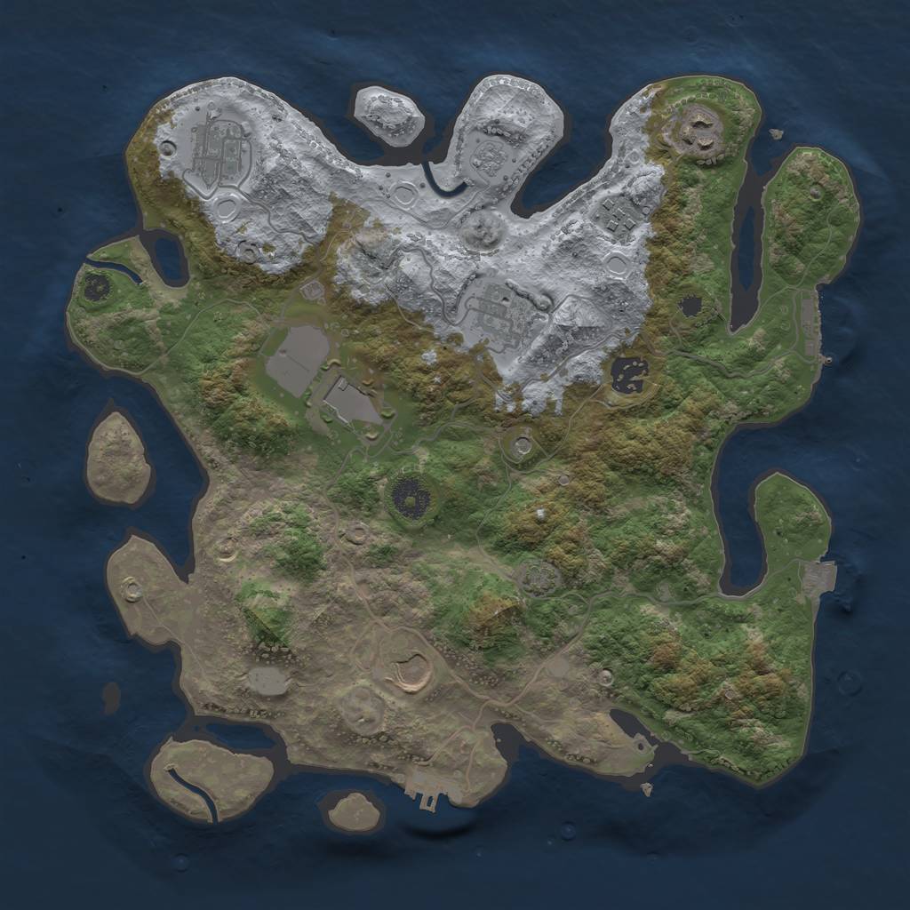 Rust Map: Procedural Map, Size: 3500, Seed: 696966666, 15 Monuments