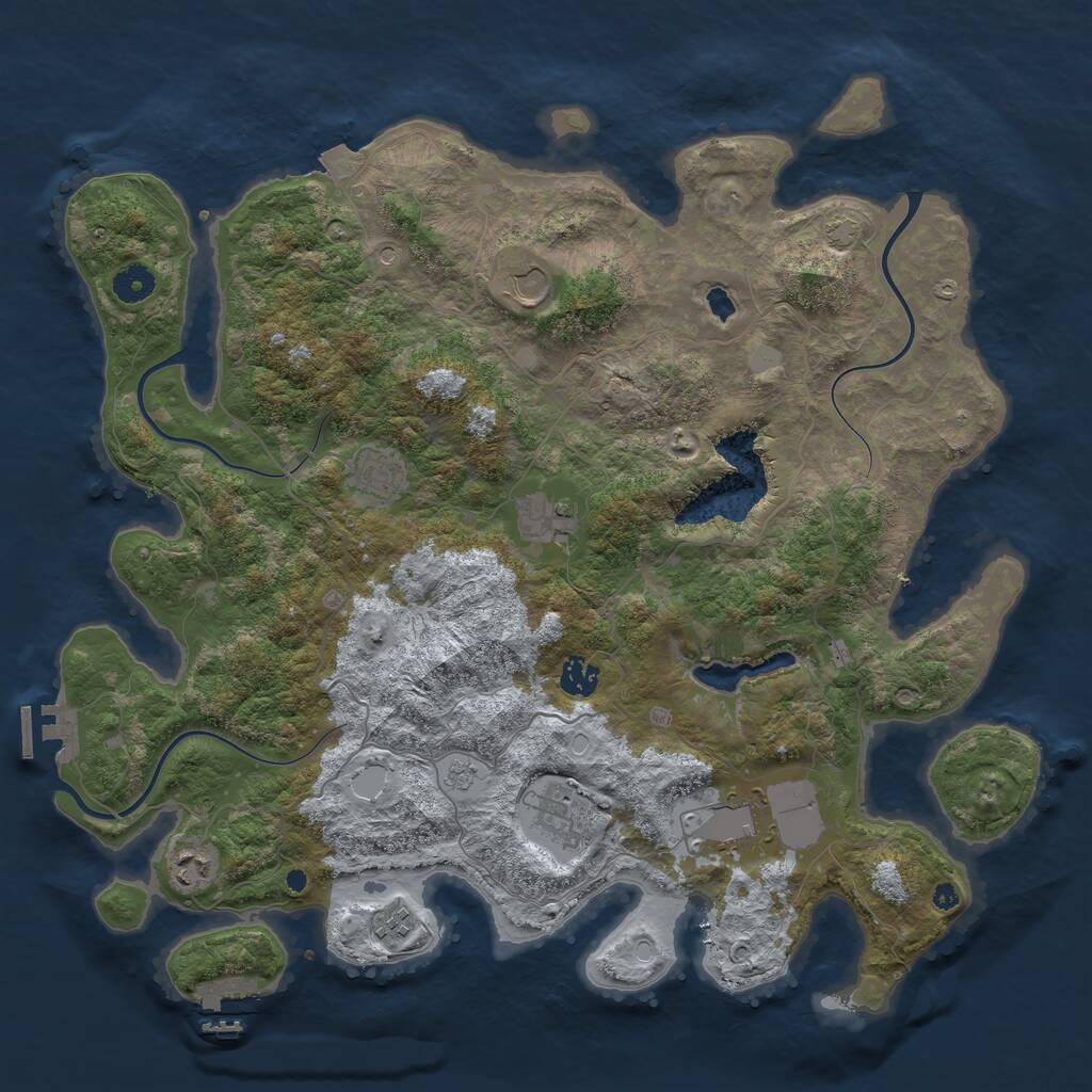 Rust Map: Procedural Map, Size: 4158, Seed: 1579, 14 Monuments