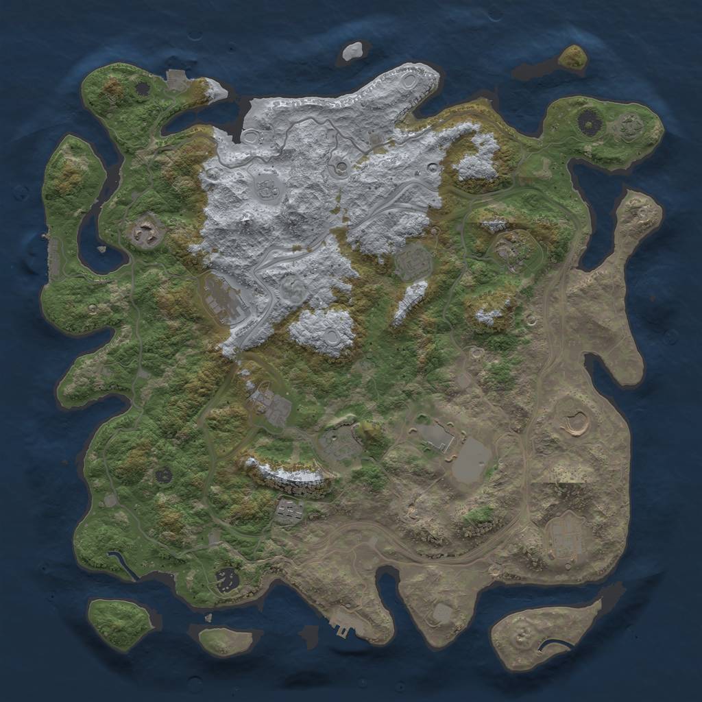 Rust Map: Procedural Map, Size: 4300, Seed: 54995308, 19 Monuments
