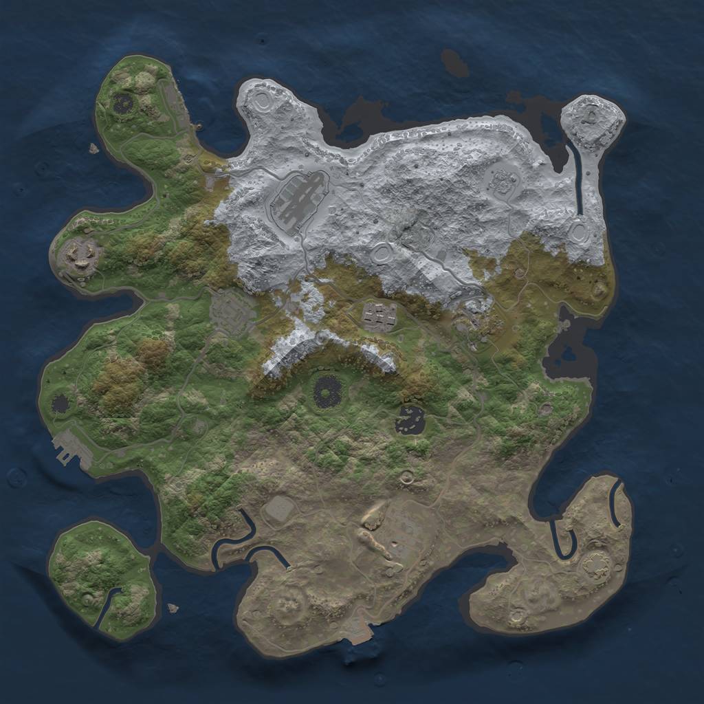 Rust Map: Procedural Map, Size: 3400, Seed: 67624160, 14 Monuments