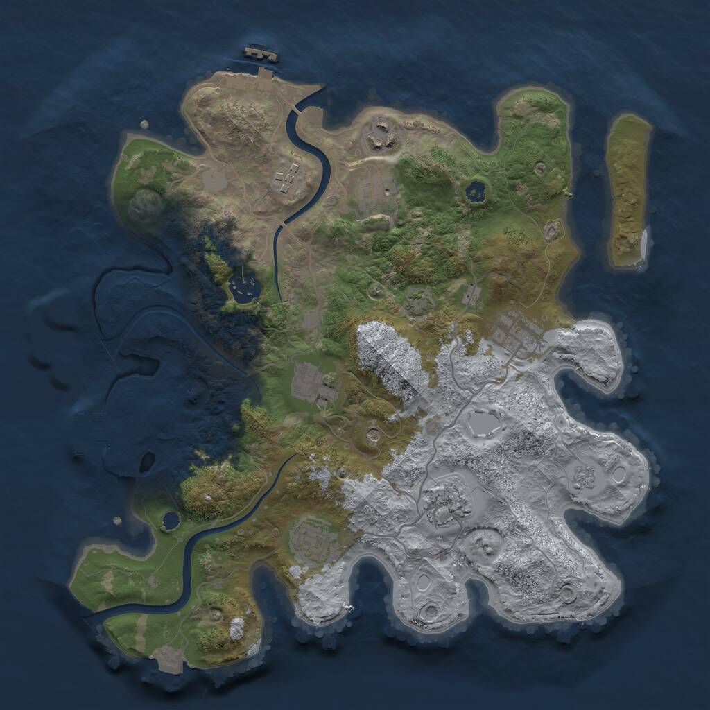 Rust Map: Procedural Map, Size: 3400, Seed: 82623092, 14 Monuments