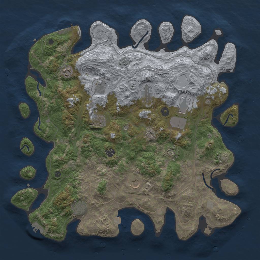 Rust Map: Procedural Map, Size: 4300, Seed: 22707268, 18 Monuments