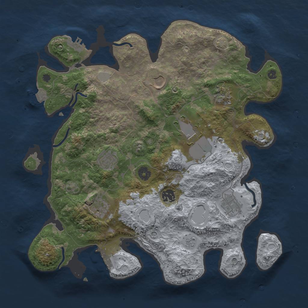 Rust Map: Procedural Map, Size: 3500, Seed: 1481961690, 15 Monuments