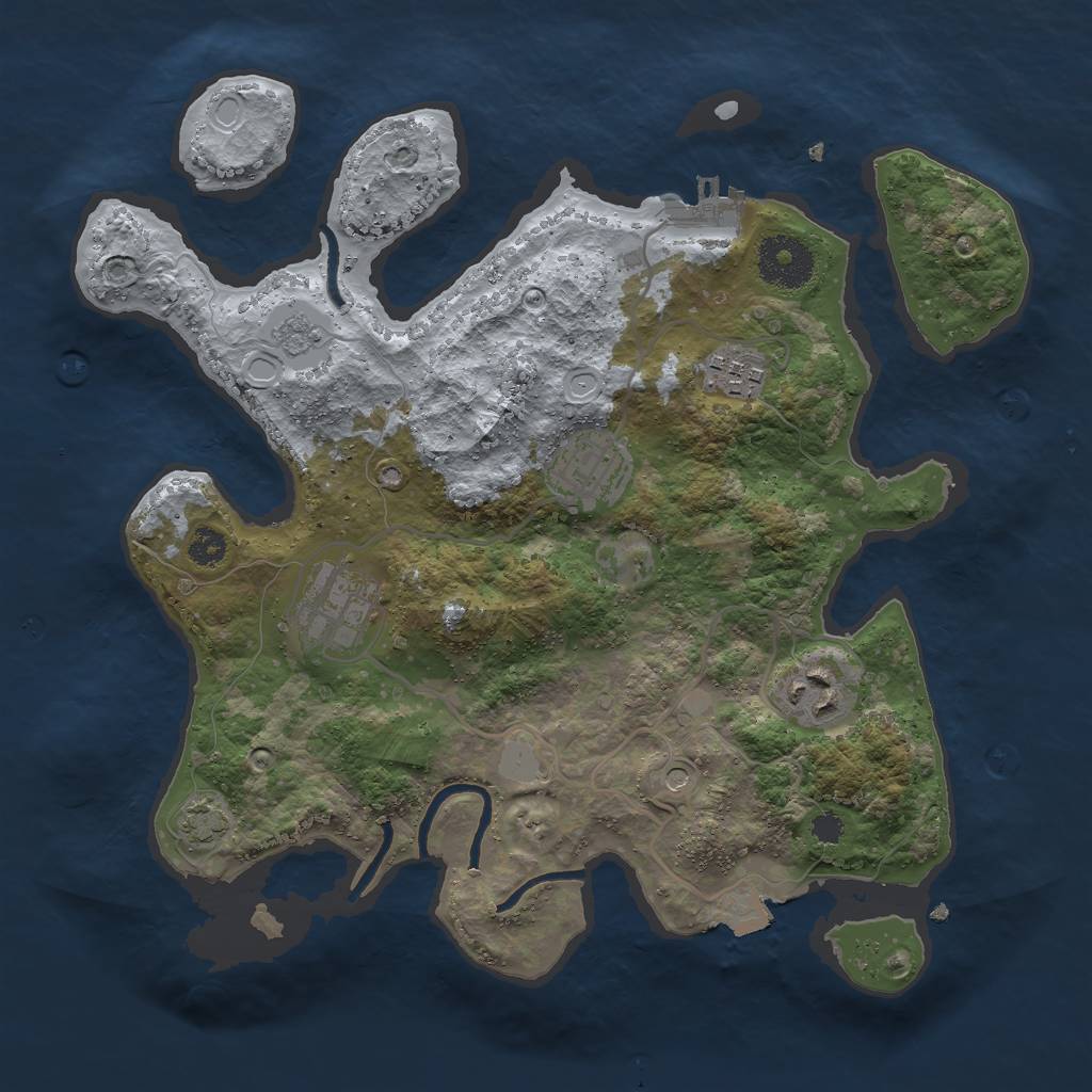 Rust Map: Procedural Map, Size: 3000, Seed: 14437, 11 Monuments