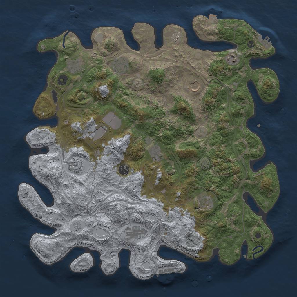 Rust Map: Procedural Map, Size: 4300, Seed: 66157944, 19 Monuments