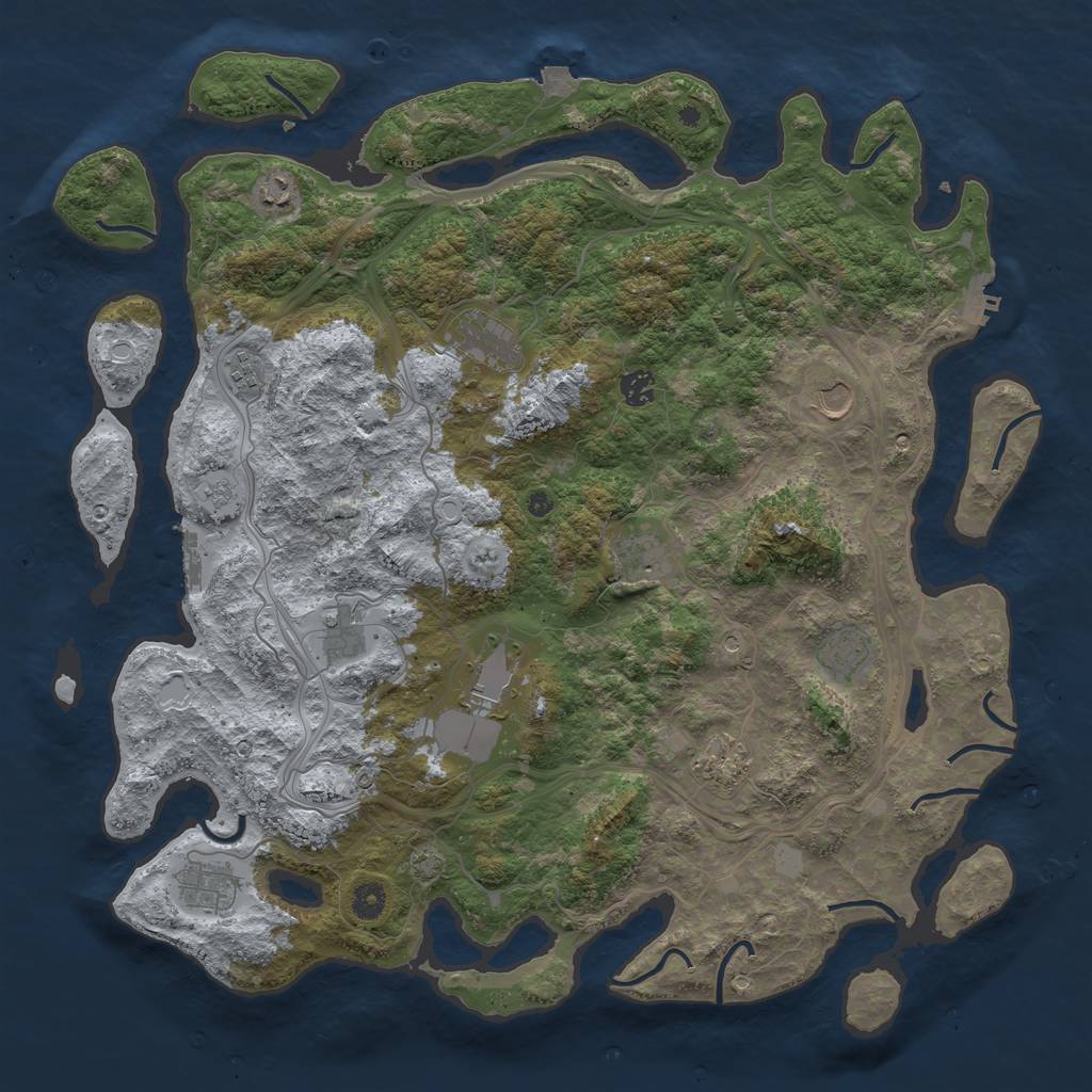 Rust Map: Procedural Map, Size: 4500, Seed: 768097516, 19 Monuments