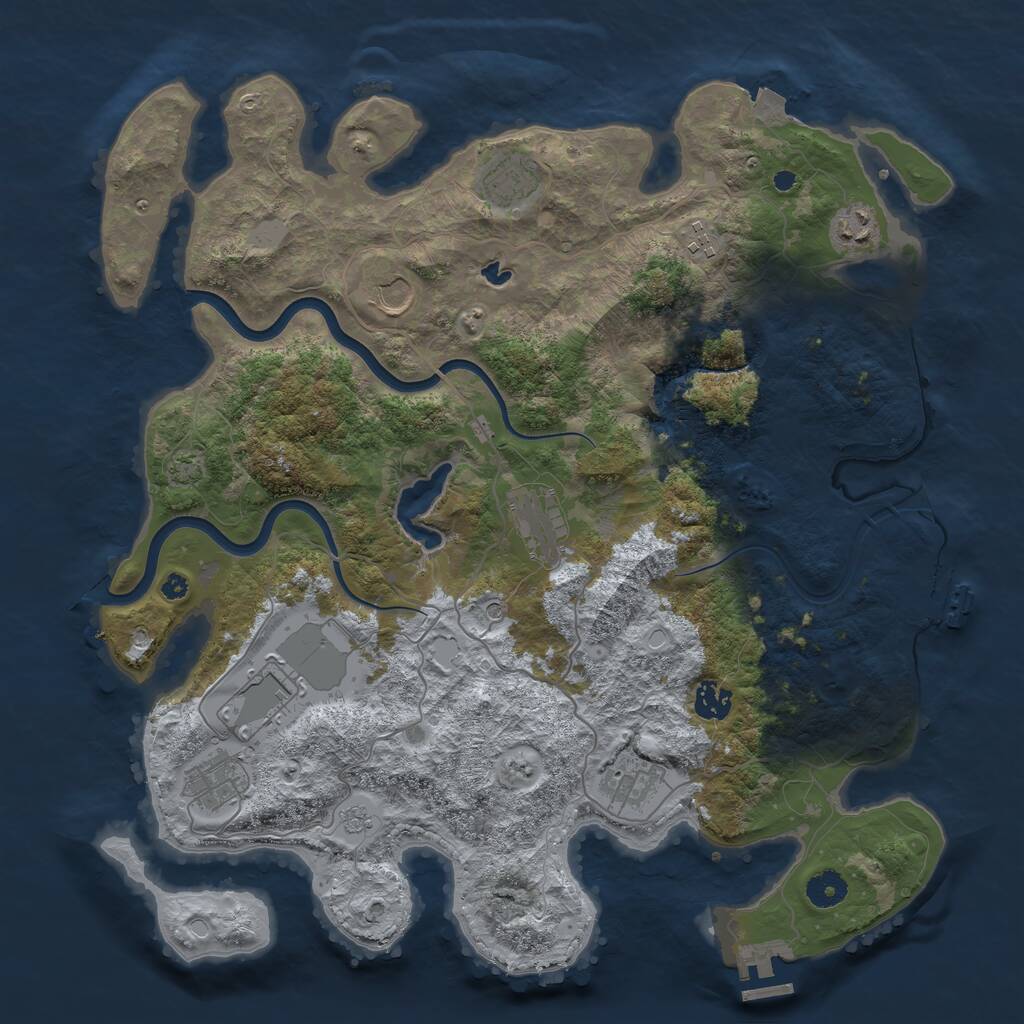 Rust Map: Procedural Map, Size: 4000, Seed: 22234, 15 Monuments