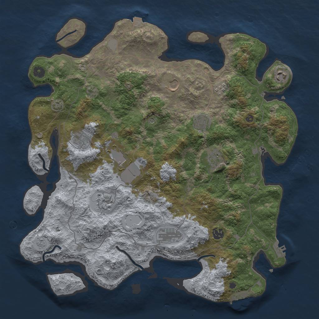 Rust Map: Procedural Map, Size: 4135, Seed: 1456, 18 Monuments