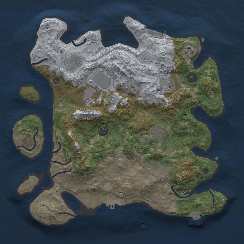 Rust Map: Procedural Map, Size: 3550, Seed: 82827212, 15 Monuments