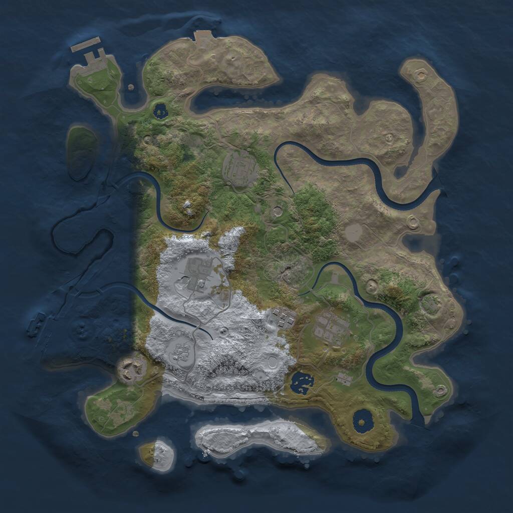 Rust Map: Procedural Map, Size: 3400, Seed: 40478586, 12 Monuments