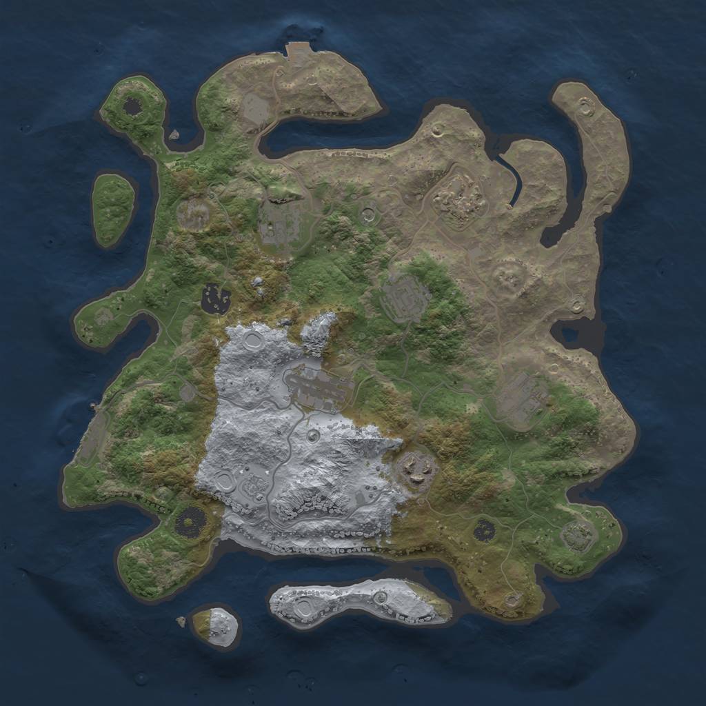 Rust Map: Procedural Map, Size: 3400, Seed: 40478586, 14 Monuments
