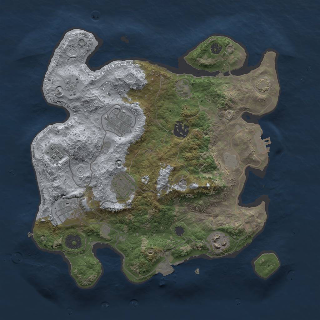 Rust Map: Procedural Map, Size: 3000, Seed: 24597, 13 Monuments