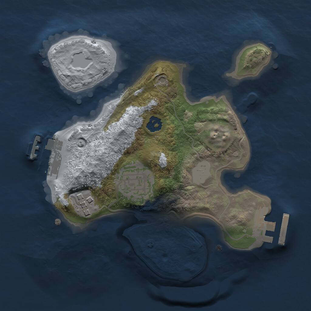 Rust Map: Procedural Map, Size: 2000, Seed: 2071977, 5 Monuments