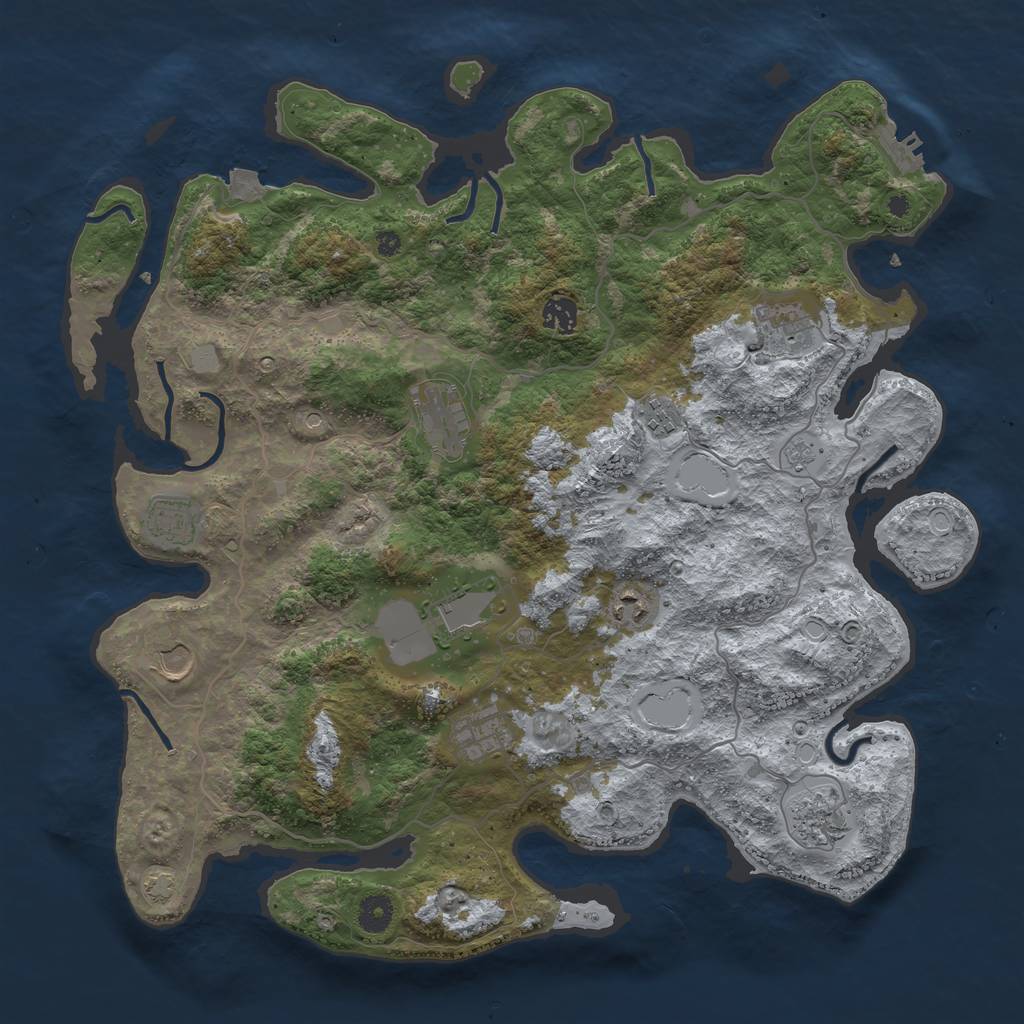 Rust Map: Procedural Map, Size: 4159, Seed: 1166, 17 Monuments