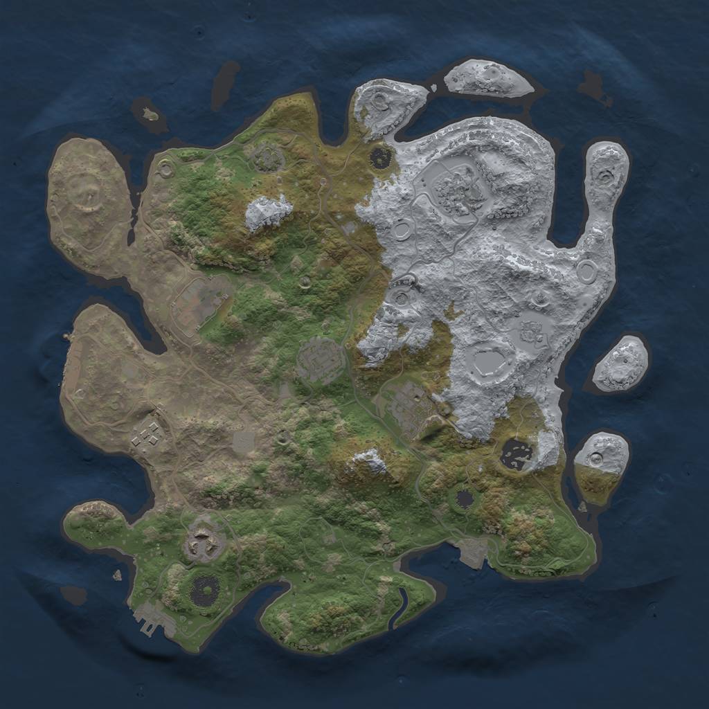Rust Map: Procedural Map, Size: 3450, Seed: 7974583, 15 Monuments