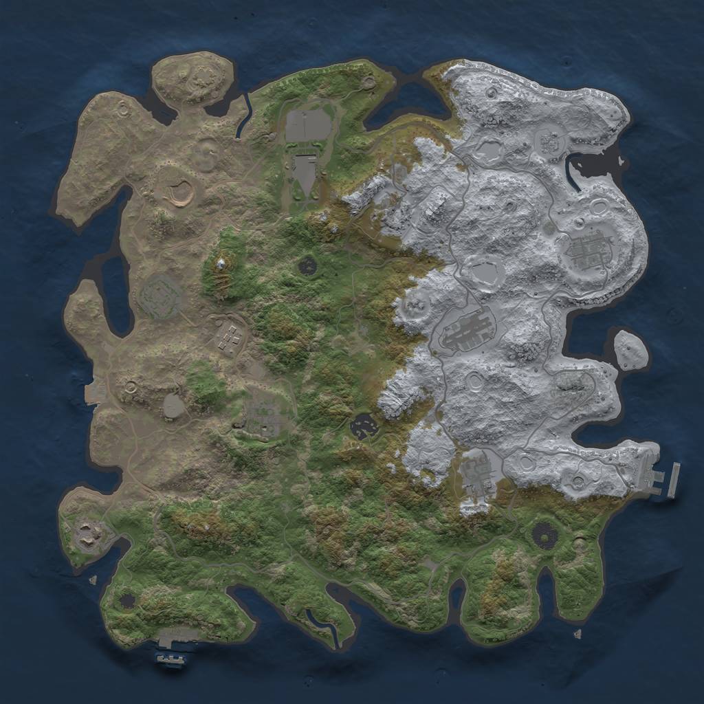 Rust Map: Procedural Map, Size: 4000, Seed: 22939105, 19 Monuments