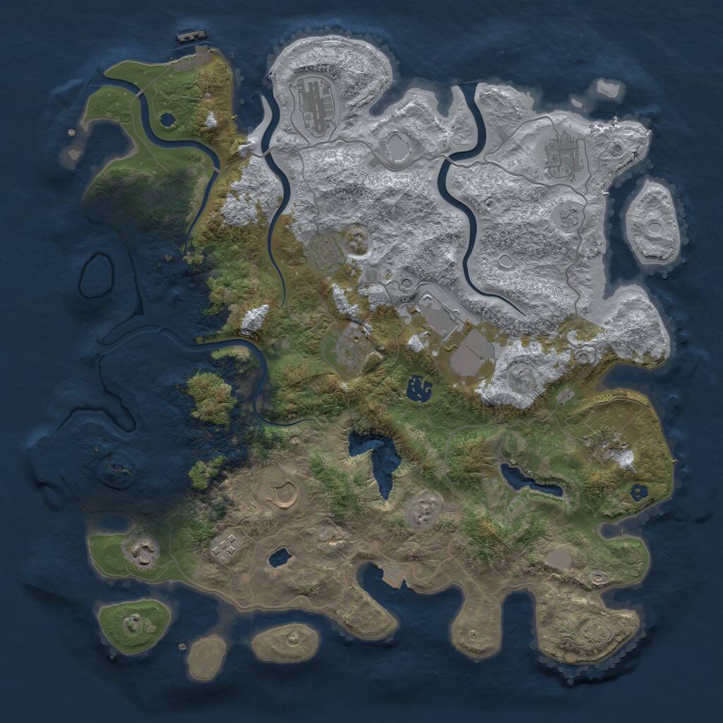 Rust Map: Procedural Map, Size: 4133, Seed: 1357, 16 Monuments