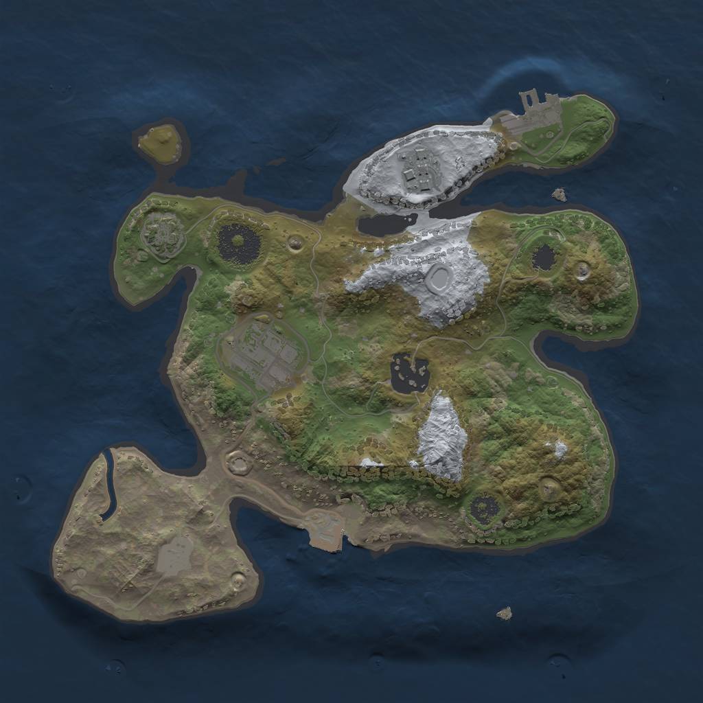 Rust Map: Procedural Map, Size: 2500, Seed: 2013303269, 8 Monuments