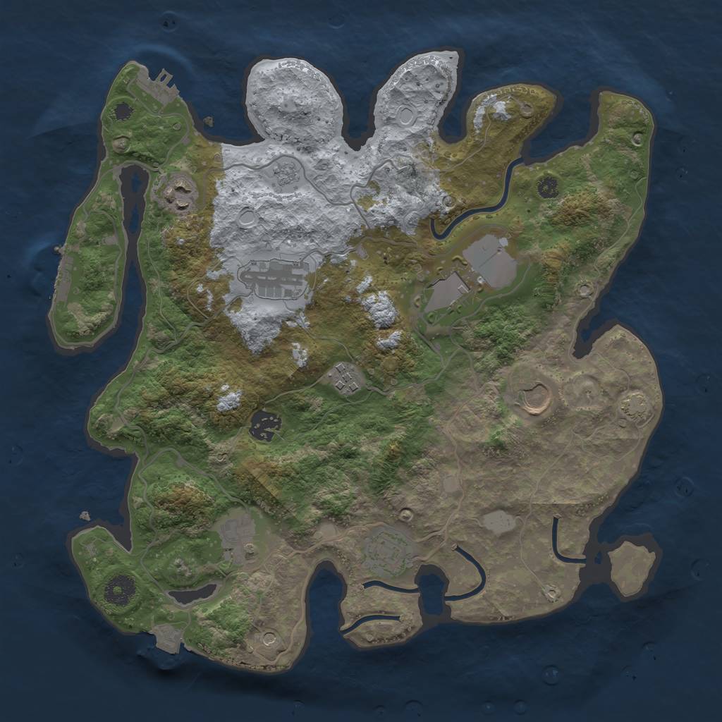 Rust Map: Procedural Map, Size: 3500, Seed: 6204192, 16 Monuments
