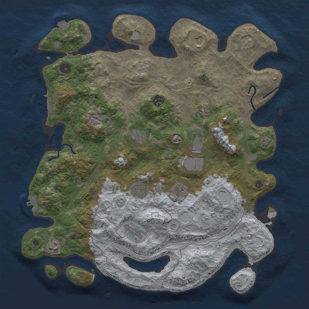 Rust Map: Procedural Map, Size: 4250, Seed: 40141150, 18 Monuments
