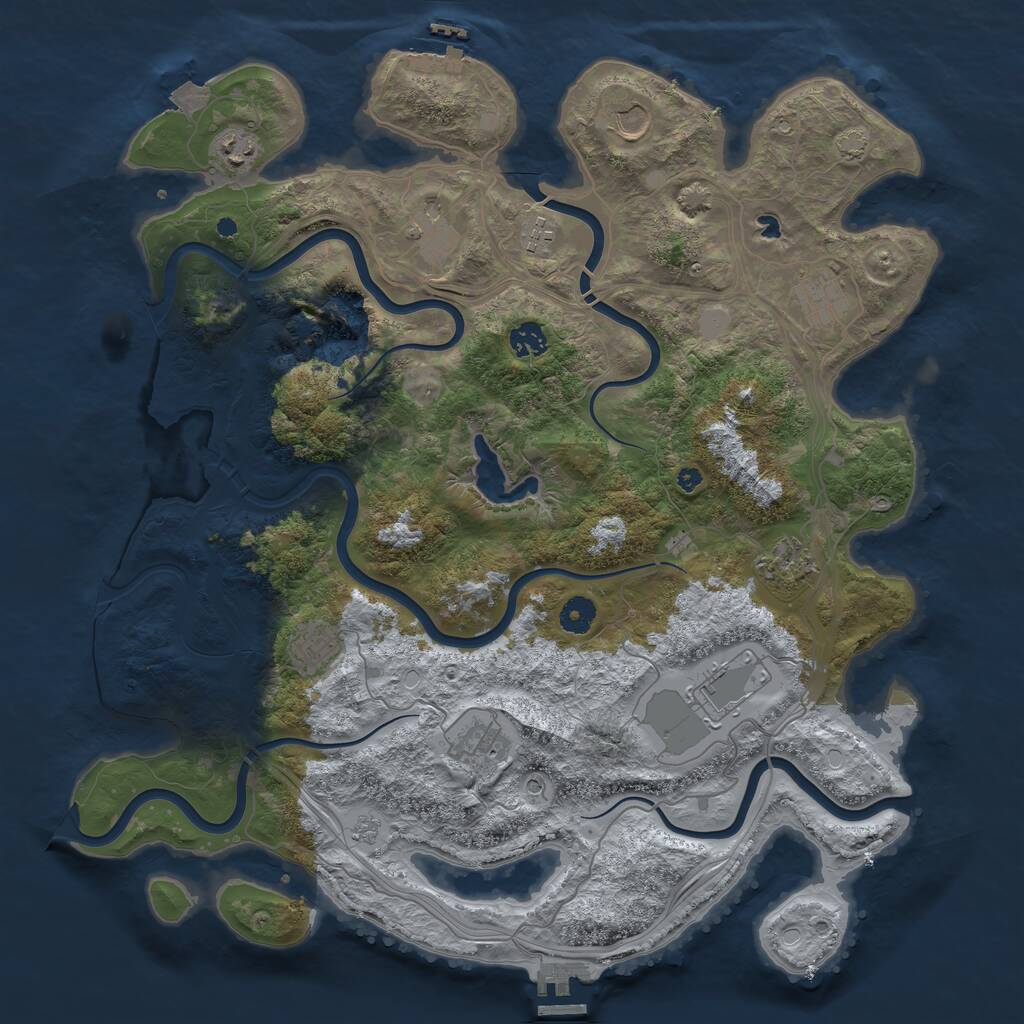 Rust Map: Procedural Map, Size: 4250, Seed: 40141150, 16 Monuments