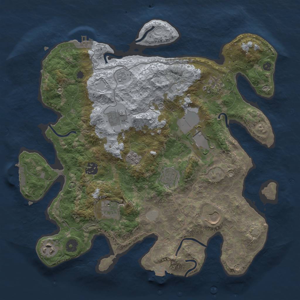 Rust Map: Procedural Map, Size: 3500, Seed: 11251972, 17 Monuments