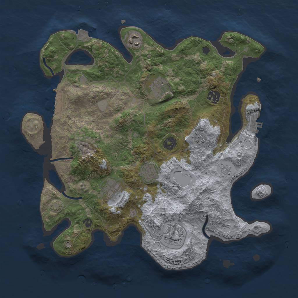 Rust Map: Procedural Map, Size: 3400, Seed: 27469176, 14 Monuments
