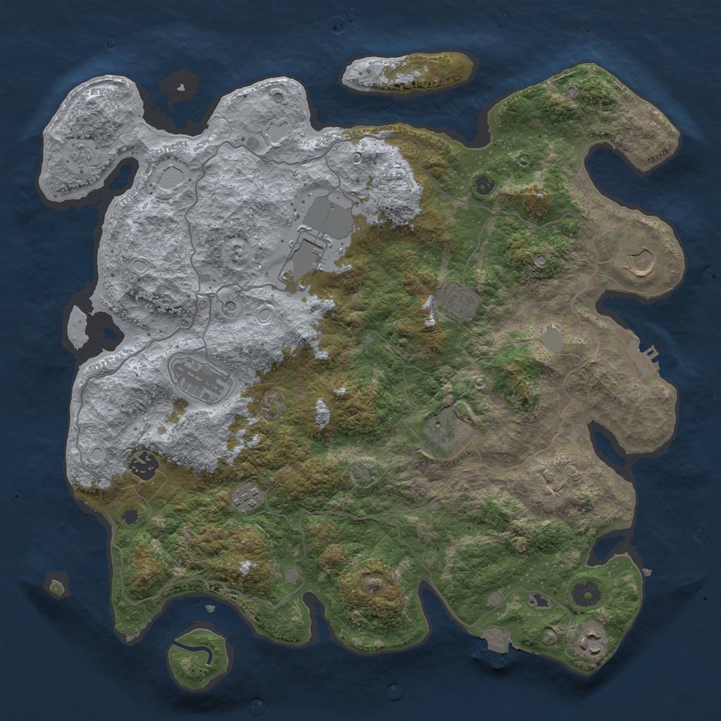 Rust Map: Procedural Map, Size: 4000, Seed: 24495182, 15 Monuments