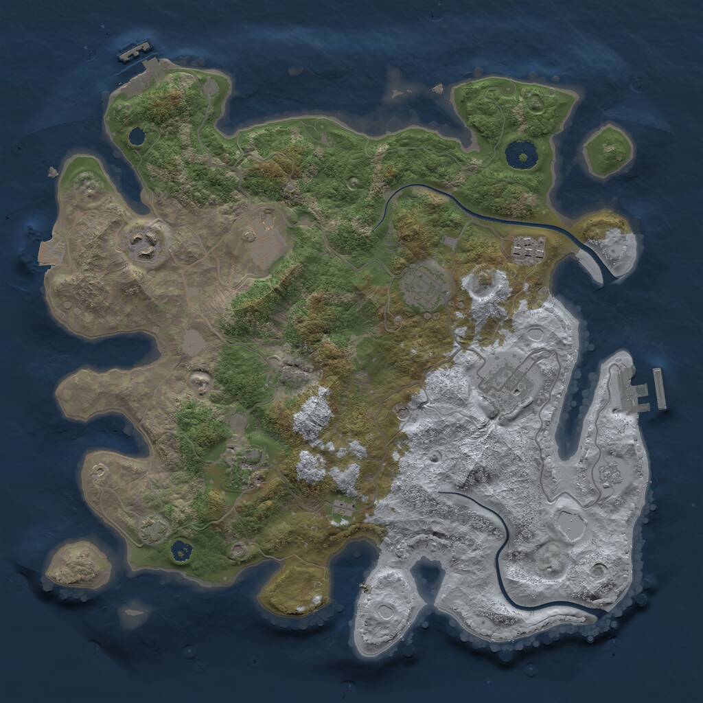 Rust Map: Procedural Map, Size: 3400, Seed: 43974736, 12 Monuments