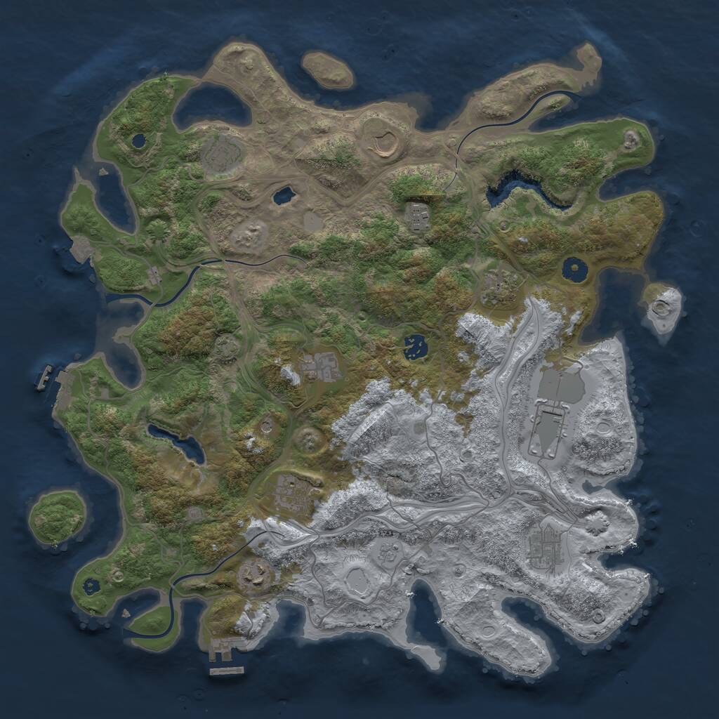 Rust Map: Procedural Map, Size: 4250, Seed: 44330511, 16 Monuments
