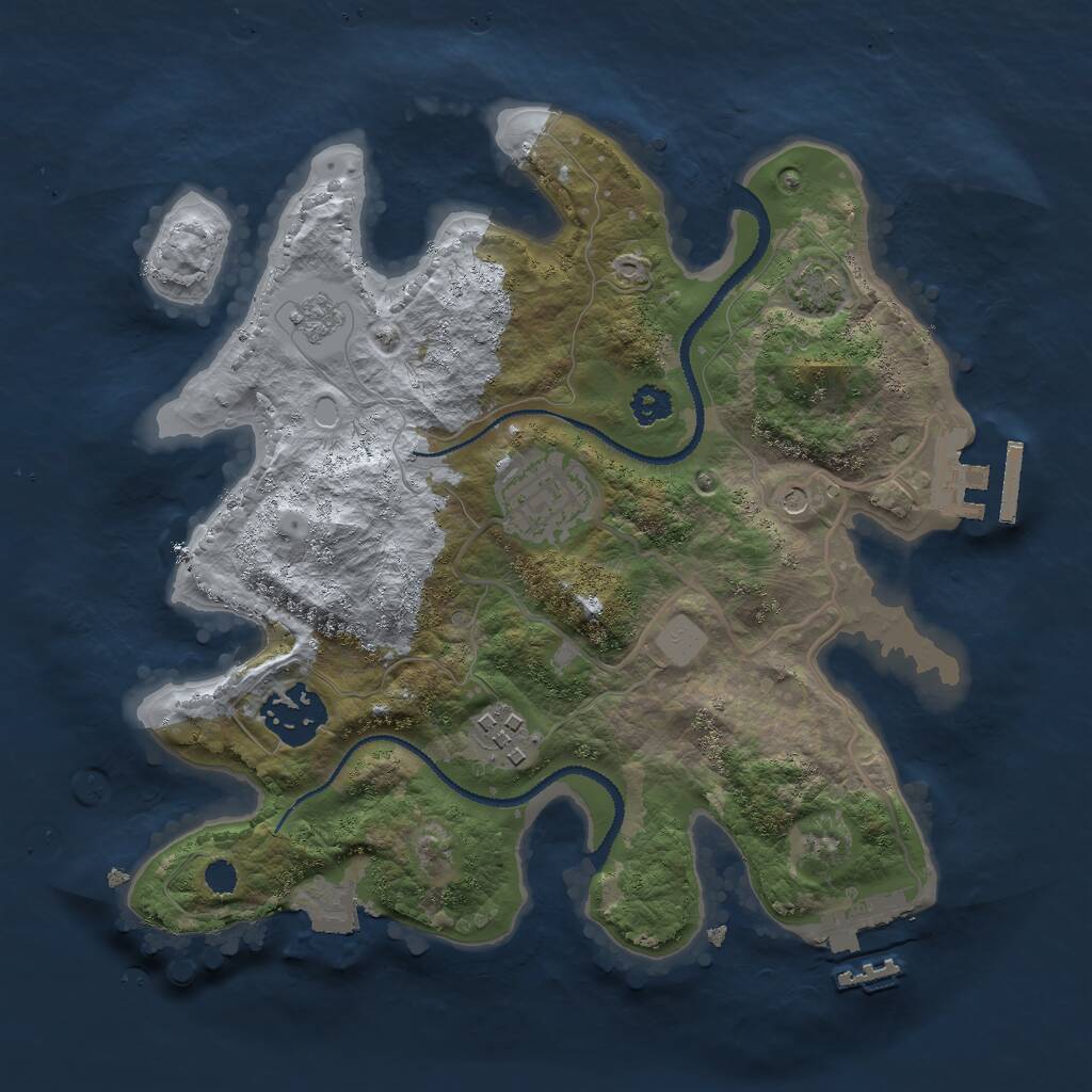 Rust Map: Procedural Map, Size: 2700, Seed: 297108908, 9 Monuments