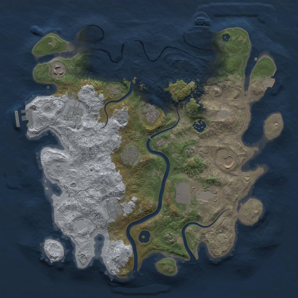 Rust Map: Procedural Map, Size: 3700, Seed: 3764149, 15 Monuments