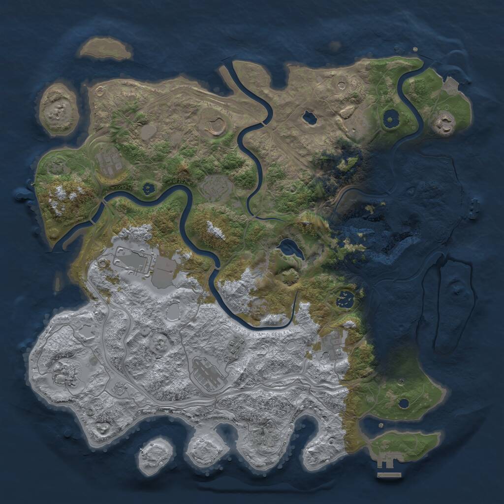 Rust Map: Procedural Map, Size: 4250, Seed: 55634, 17 Monuments