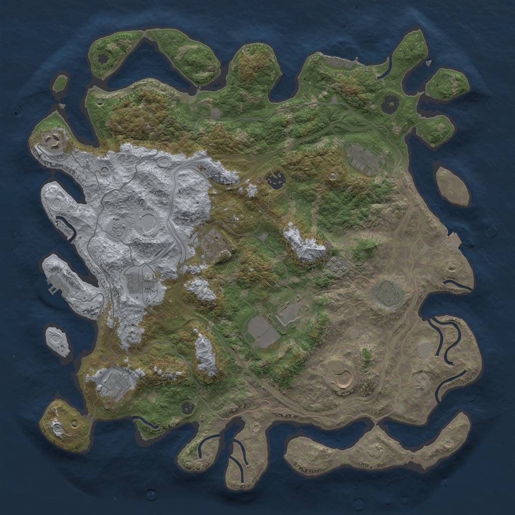 Rust Map: Procedural Map, Size: 4250, Seed: 65666570, 18 Monuments