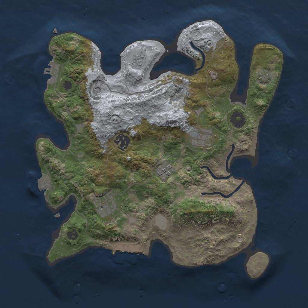 Rust Map: Procedural Map, Size: 3000, Seed: 669228386, 12 Monuments