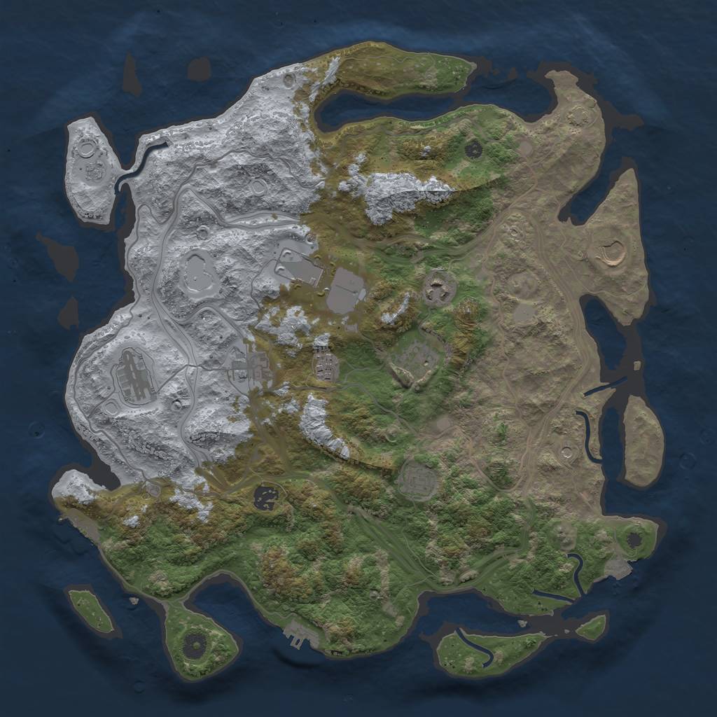 Rust Map: Procedural Map, Size: 4250, Seed: 76981910, 17 Monuments