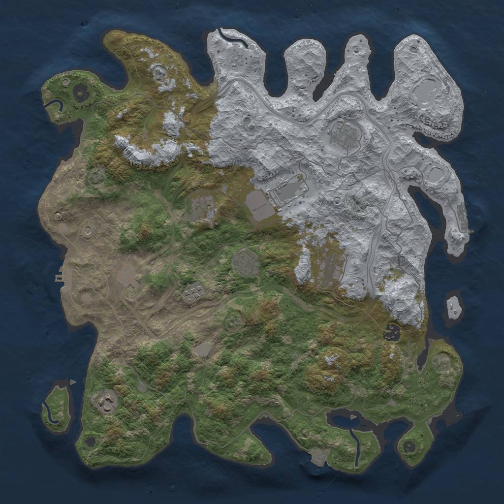 Rust Map: Procedural Map, Size: 4250, Seed: 10634121, 17 Monuments