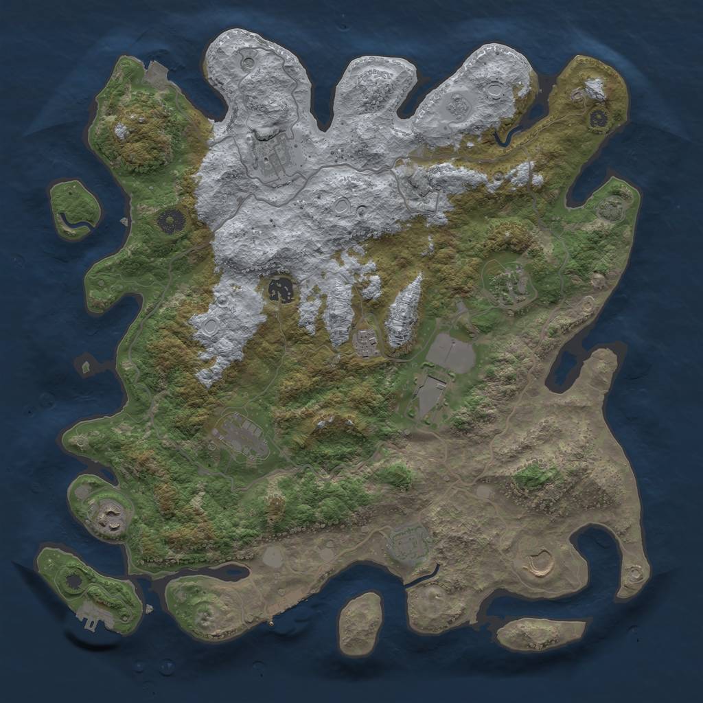 Rust Map: Procedural Map, Size: 4000, Seed: 78691589, 17 Monuments