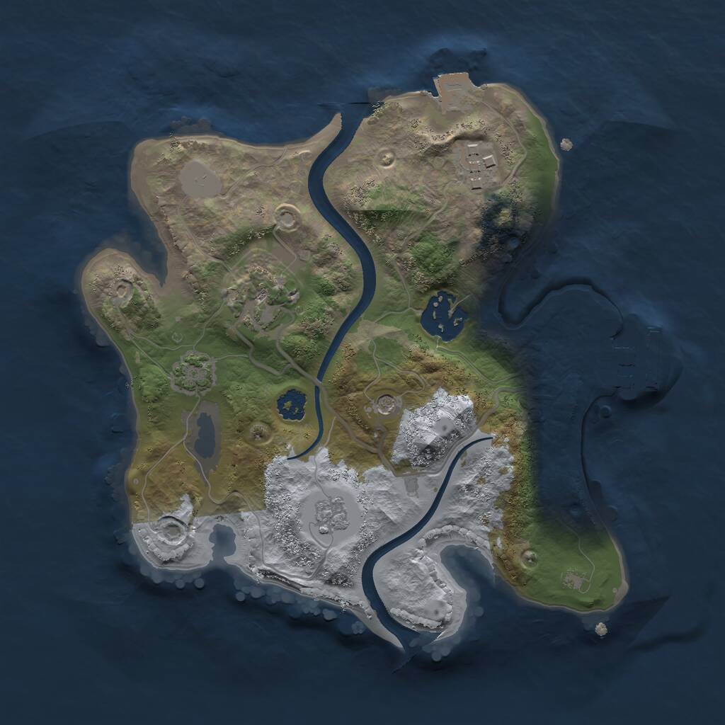 Rust Map: Procedural Map, Size: 2400, Seed: 1895571521, 8 Monuments