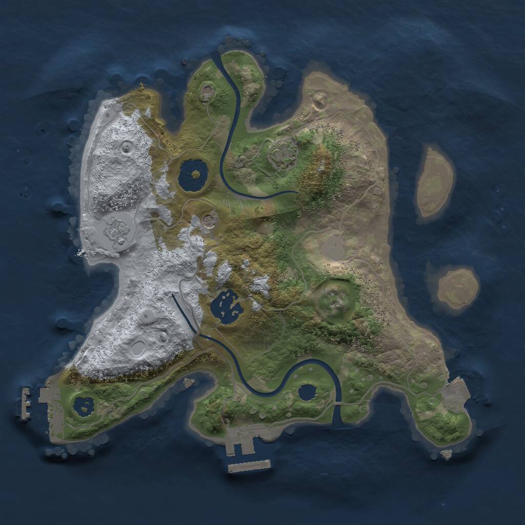 Rust Map: Procedural Map, Size: 2500, Seed: 139908920, 7 Monuments