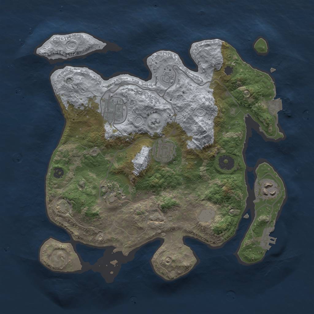 Rust Map: Procedural Map, Size: 3000, Seed: 1203221845, 10 Monuments